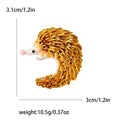 Curled Long Quill Hedgehog Brooch in Four Enamel Colors view 7