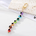 Gold Tone Colorful Evil Eye Bead Clip Keychains in Seven Colors view 2