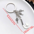 Antique Silver Angler Fish and Hook Charm Keychain view 6