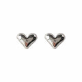Mini Smooth Heart Stud Earrings Gold Silver Options view 5
