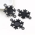 Snowflake Round Pendant Bezel Settings in Three Finishes view 2