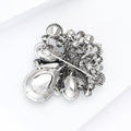 Silver Multicolor Rhinestone Tree Brooch Glass Stones view 4