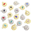 Rhinestone Sun Eye Charms in Gold and Silver Tones, Nine Colors view 5