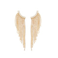 Silver Tone Crystal Waterfall Fringe Stud Earrings view 5