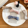 Satin Bow And Rose Pearl Metal Comb Hair Accessories view 2