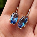 Oval Faceted Leverback Drop Earrings In Eight Color Variants view 7