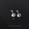 Round Clear Cubic Zirconia Screw Back Stud Earrings Five Sizes view 7