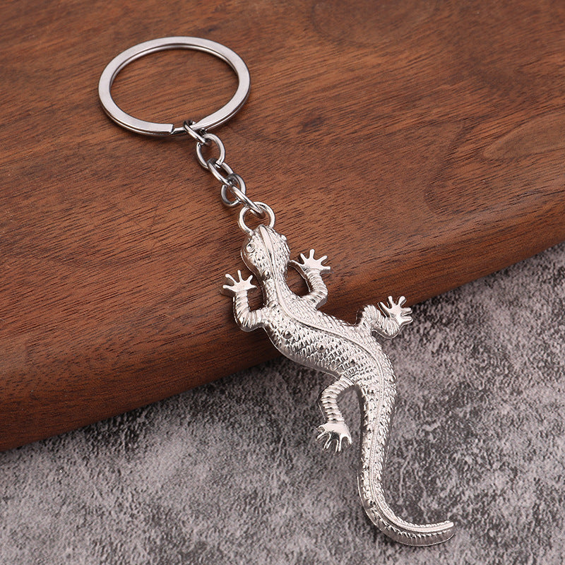 Realistic Gecko Metal Keychain Animal Car Key Ring Pendant