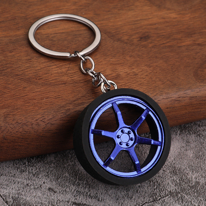 Brake Caliper and Wheel Rim Metal Keychain for Car Enthusiasts