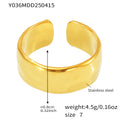 Gold Open Band Rings Textured Embossed Assorted Size 7 view 9