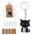 Black Cat Holding Cup Keychain With Organza Bag And Tag Option view 1