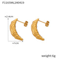 Gold Silver Geometric Metal Hoop Stud Earrings Four Styles view 6