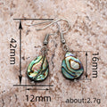 Silver Teardrop Abalone Shell Iridescent Drop Earrings view 4