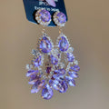 Crystal Teardrop Cluster Chandelier Earrings in Four Colors view 6