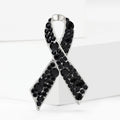 Crystal Awareness Ribbon Brooch In Six Colorways Decorative Lapel Pin view 3