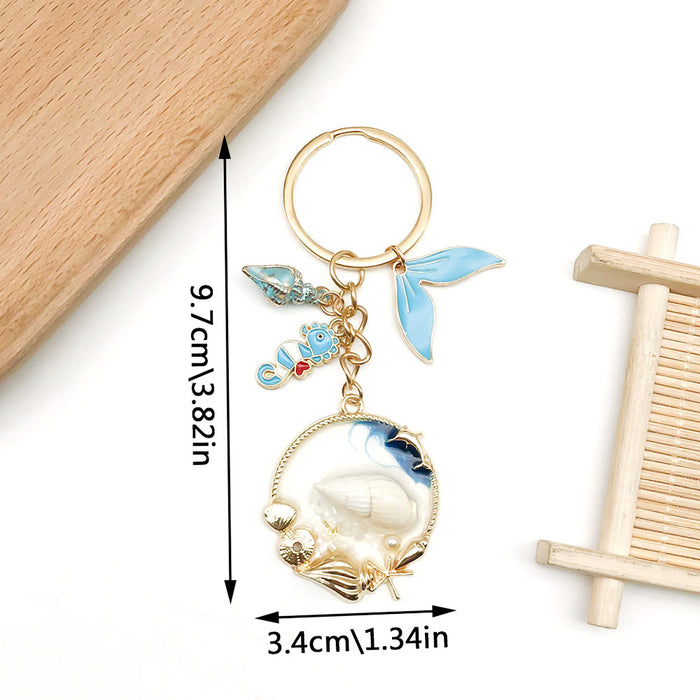 Blue Seahorse Dolphin Octopus Shell and Tail Keychains
