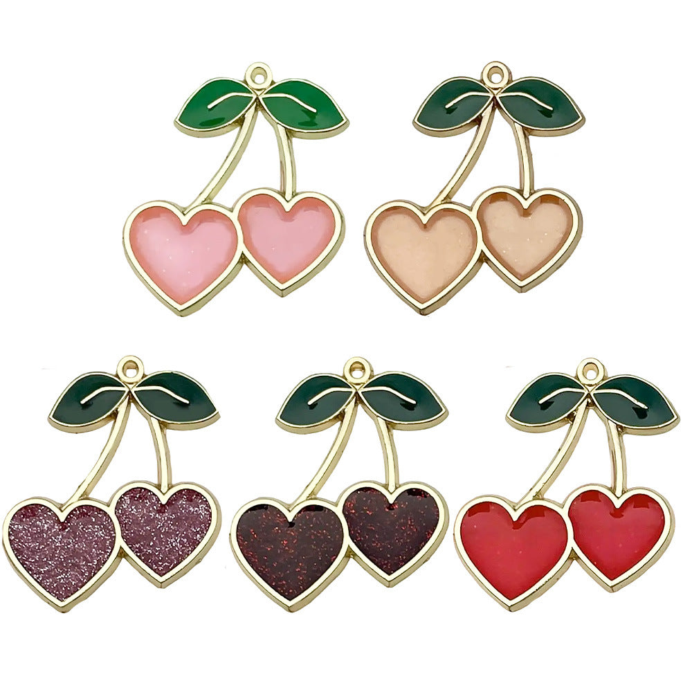 Acrylic Cherry Fruit Charm Pendant for DIY Earrings Necklace Keychain Jewelry Making