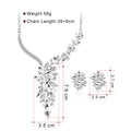 Black Silver Tone Crystal Leaf Sweep Crystal Five Designs Metal Necklace view 4
