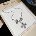 Silver Rhinestone Cross Pearl Bracelet Matching Cross Necklace view 7