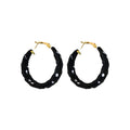 Fabric Wrapped Polka Dot Hoop Earrings In Red White And Black view 5