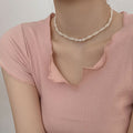 Gold Twisted Double Pearl Strand Choker Necklace Single Style view 4