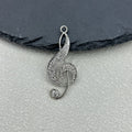 Pave Rhinestone Treble Clef Music Note Charm Pendant view 6