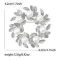 Pearl Leaf Wreath Brooch Silver Gold Two Tone Styles view 6