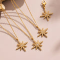 Gold Silver Heart Slider And Star Pendant Necklaces Zircon view 1