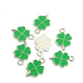 Colorful Enamel Four Leaf Clover Charm Collection for Jewelry Making view 4