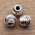 Swirl Round Bead In Antique Silver For Jewelry Making view 2
