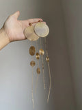 Gold Textured Disc Extra Long Chain Drop Earrings Jewelry Accessory view 6