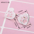 Heart Paw Print Stud Earrings in Gold and Silver Tone view 4