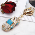 Rhinestone Convertible Car Keychain Metal Enamel Bag Charm view 3