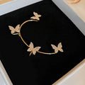 Butterfly Ear Cuff With Crystal Hoop and Vine Detail view 6