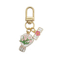 Pink Tulip Bouquet Mother Gold Tone Clasp Charm and Attached Hardware view 5