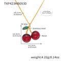 Red Cherry Pendant Necklaces and Hoop Earrings in Twelve Styles view 9