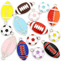 Enamel-Look Football Alloy Charms in 28 Styles for Jewelry Crafts view 5