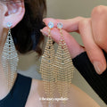 Gold and Silver Tone Chain Fringe Stud Earrings in Six Styles view 4
