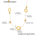 Textured Oval Station Long Necklace in Polished Gold Tone view 6
