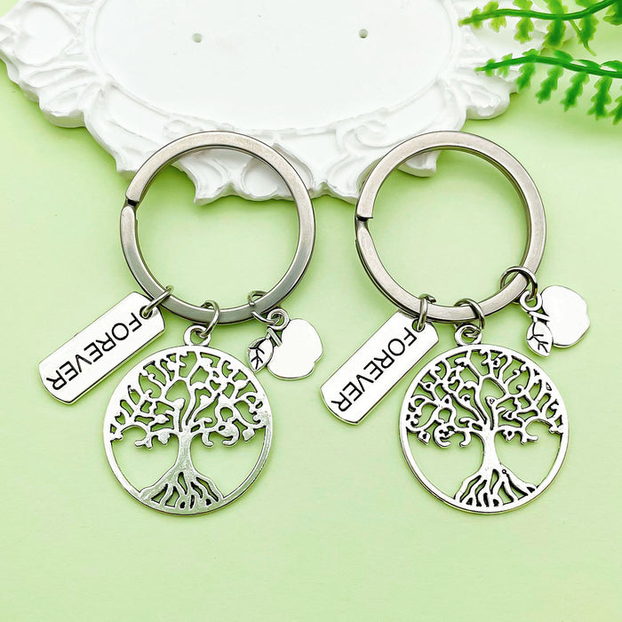 Silver-Tone Tree of Life Keychain, Four Charm Styles