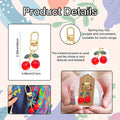 Red Cherry Charm Keychain With Gold-Tone Swivel Clasp, 2 Styles view 3