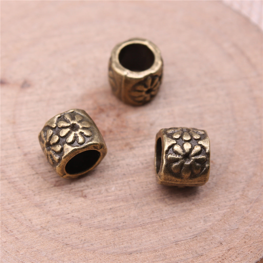 9x9x7mm 1.7g Multicolor Zinc Alloy Flower Large Hole Loose Metal Beads for Bracelet Necklace DIY Jewelry
