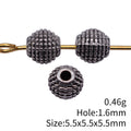 Antique Silver Raised Dot Round Small Hole Spacer Bead view 3