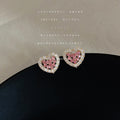 Gold CZ Bow Heart Pearl Leaf Cat Eye Stud Drop Earrings view 10