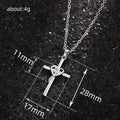 Heart-Wrapped Cross Pendant Necklace In Gold And Silver Tones view 5