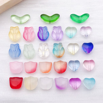 Colorful Tulip and Petal Glossy Beads with 27 Listed Options
