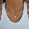 Four Shell Flower Wrapped Bead Natural Pearl And Shell Necklaces view 3