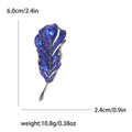 Long Crystal Feather Brooch in Four Rich Enamel Colors view 7