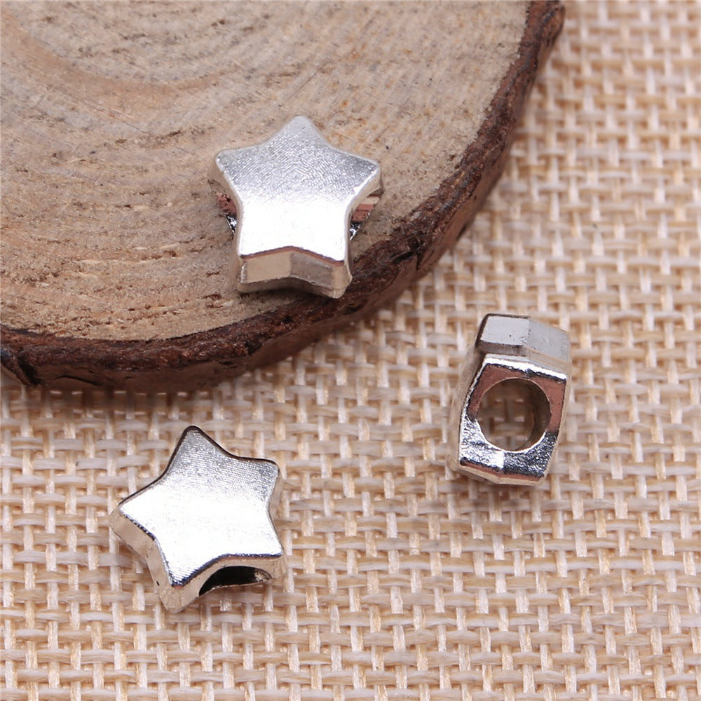 11x11x7mm 2.1g Multicolor Zinc Alloy Five Point Star Large Hole Beads for Bracelet Necklace DIY Jewelry