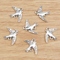 Flying Bird Metal Charms in Antique Bronze and Silver Tones view 2